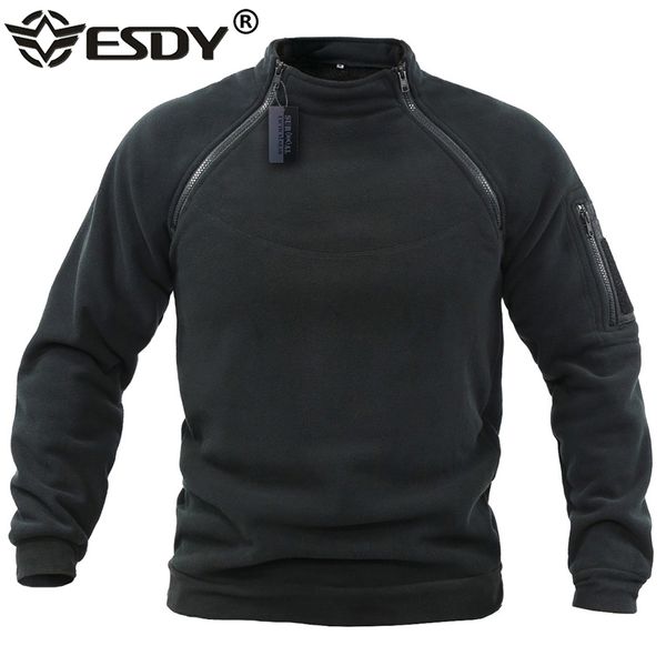 Camisolas masculinos Menos de l￣ de l￣ militar de masculino Spring Winter F￣s de f￣s de z￭per com camisola de camisola de camisola de camadas de caminhada de caminhada para caminhadas de treinamento 221117