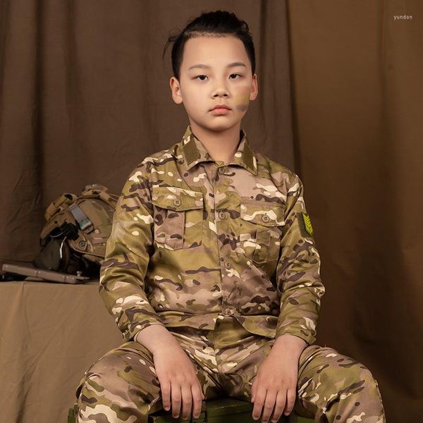 Охотничьи куртки мужчины маскировки брюки военная тактическая униформа детей мальчик на открытом воздухе детские боевые армейские одежды набор для вечеринки косплей костюм