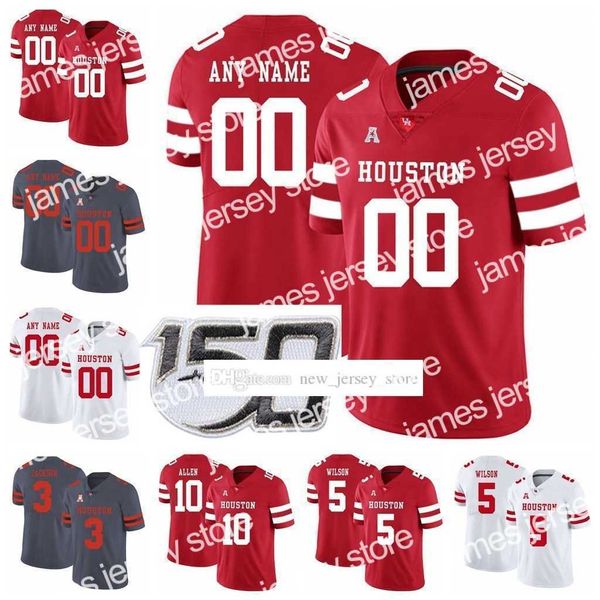 American College Football Wear NCAA Custom Houston College Countacar Cougars Jersers Cucito 88 Steven Dunbar Raelon Singleton Terence Williams DJ Hayden Andre War