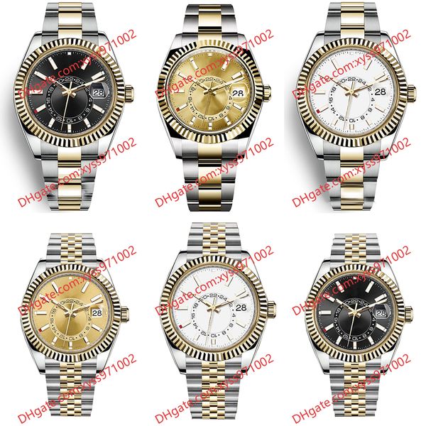 6 Modell Hochwertige Herrenuhr 2813 Sportautomatenuhr 326933 42 mm schwarzes Zifferblatt Saphirglas Edelstahlarmband Weißgold M326933 Mode-Business-Uhren