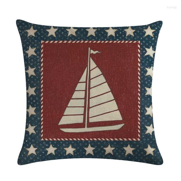 Pillow American Mediterrâneo Série de vela de cabeceira quadrada à beira da sala de estar da sala de estar da janela de sacada da janela de sacada da cintura