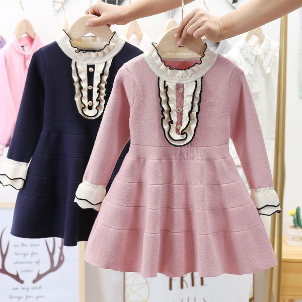 Mädchen Kleider Winter Mädchen Weihnachten Baby Super Western Stil Gestrickte Pullover Rock Prinzessin Vestidos Kleidung 3 10Y 221118