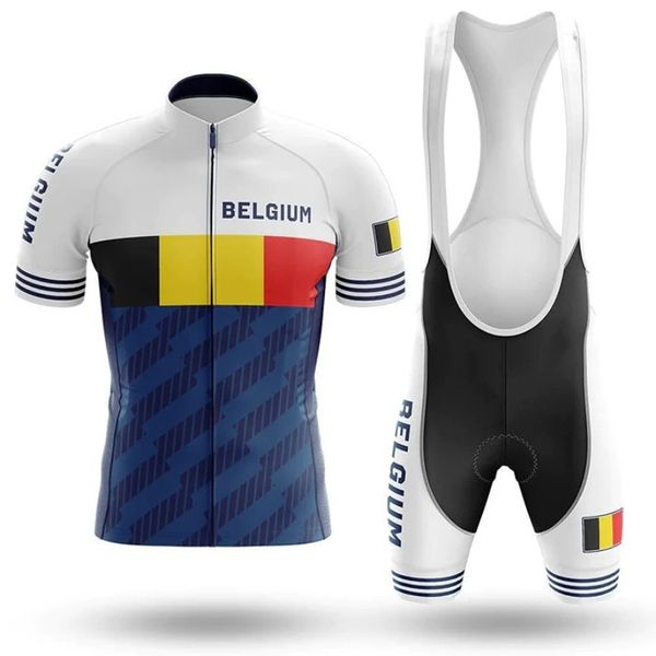 Neue Belgien Radfahren Pro Team Jersey Set 2023 Newset Sommer Quick Dry Fahrrad Kleidung Maillot Ropa Ciclismo MTB Radfahren Männer anzug