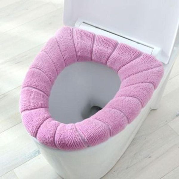 Coprisedili per WC 1PC Tappetino in acrilico Scaldabagno 30X30cm Copriwater morbido lavabile Coperchio Tappetino Cuscino Accessorio elastico per la casa