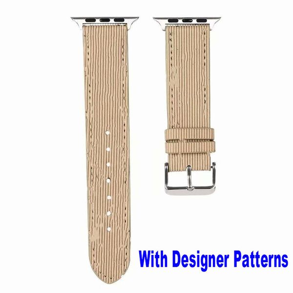 Fashion D Designer Luxury Straps For Apple watchband 49mm 41mm 42mm 38mm 40mm 44mm 45mm iwatch 8 7 2 3 4 5 6 SE watchband PU Leather Flower Bracelet Stripes watch band