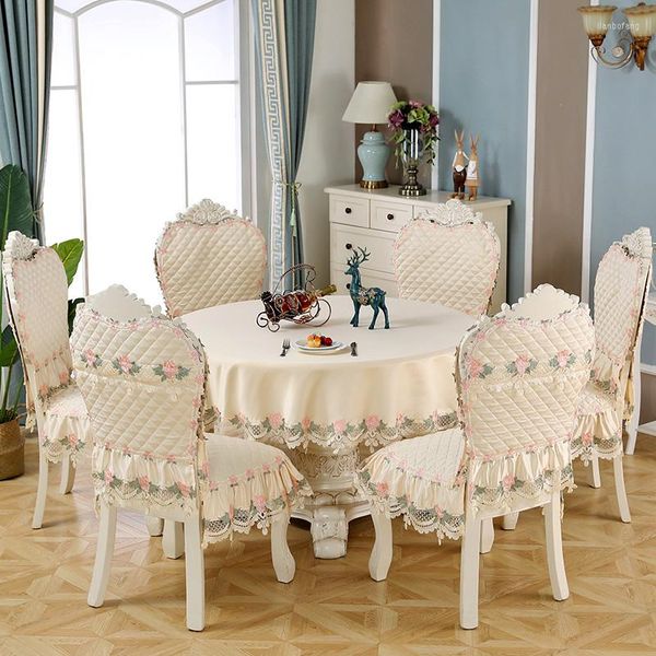Camas de cadeira de cadeira de estilo europeu Decoração de toalha de toalha de mesa de lacas bordadas de toca de renda bordada Casamento de pano de mesa retangular