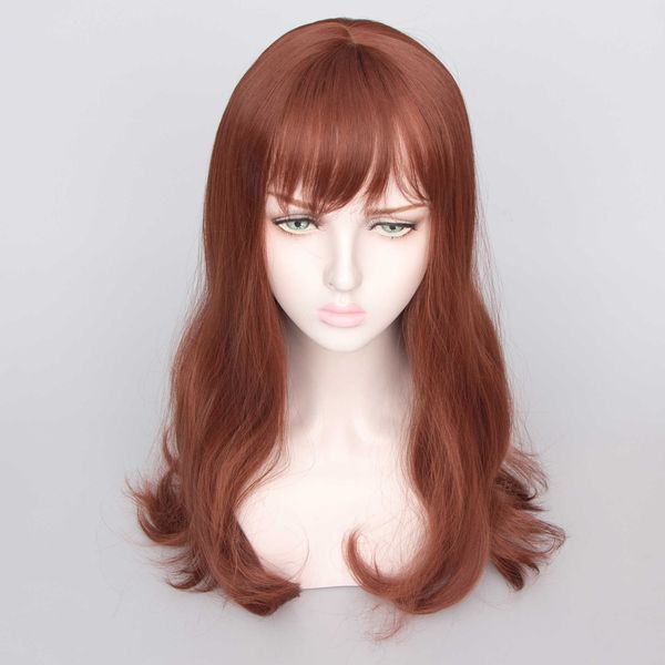 Damenperücken, weiblich, Harajuku, orange, langes lockiges Haar, mittlere Differenzierung, Faser-Set