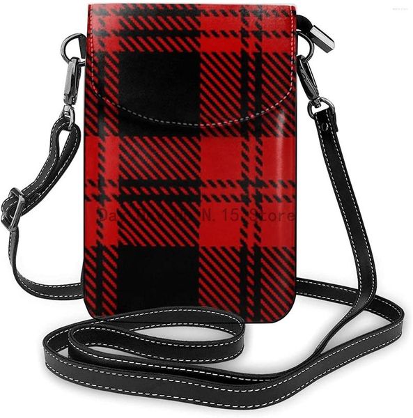 Duffel Bags Bag Scottish Bag feminino Couro Crossbody Celular Cell Cell para Mulheres Carteira