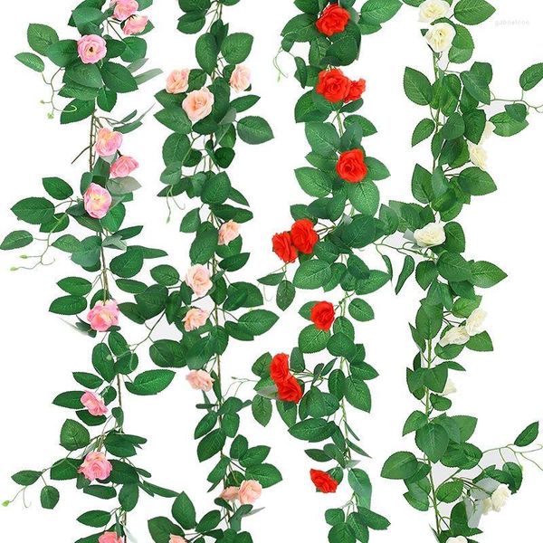 Dekorative Blumen, 170 cm, künstliche Rosenpflanzen, gefälschte Blumen, Wandbehang, Dekor, Garten, Mädchen, Schlafzimmer, Hochzeit, Party, Raumdekoration, Zubehör