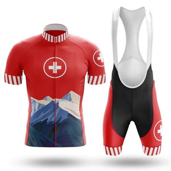 Schweiz Radfahren Pro Team Jersey Set 2023 Newset Sommer Quick Dry Fahrrad Kleidung Maillot Ropa Ciclismo MTB Radfahren Männer Anzug