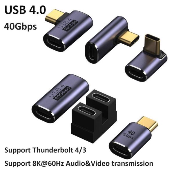 Convertitore di ricarica USB 4 Adattatori OTG TypeC Trasferimento dati 40 Gbps per adattatore USB C Thunderbolt 4/3 8K 60Hz 100W