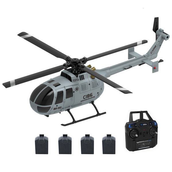 Elektrik/RC Uçak C186 2.4G RC Helikopter 4 Pervane 6 Eksen Stabilizasyon için Elektronik Jiroskop RC Drone Düzlem Oyuncak Hava Basınç Yüksekliği 221117