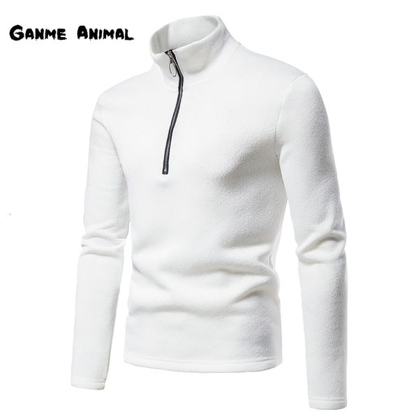 Blusas de camisola masculina com z￭per quente jaqueta de inverno cor de colarinho de colarinho alto de colarinho alto salto pulvertas de gola alta de gola alta S-3xl 221117