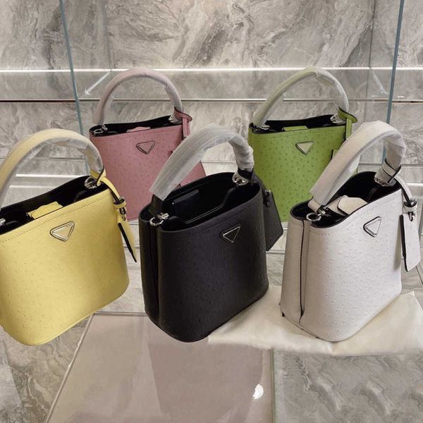 Borse da sera 5 colori borse di lusso in vera pelle borsa a secchiello firmata in struzzo totes borsa del designer donna lussuosa viaggio tempo libero Moda crossbody