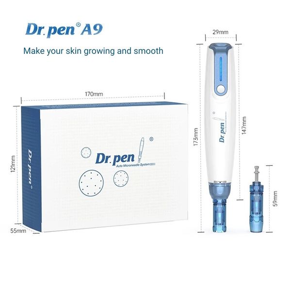 Dr Pen A9 Kablosuz Derma Pen Otomatik Mikro Kuzgun Mikro İğne 700mAH Yüz Cilt Bakımı Kırışıklık Çıkarma Akne Skar Tedavisi Dermapen