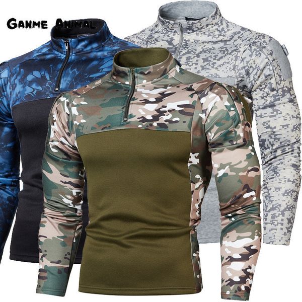 Мужские толстовка толстовок мужская тактическая боевая застежка -молния Мужчина военная униформа рубашка для камуфляжа США одежда для армии камума