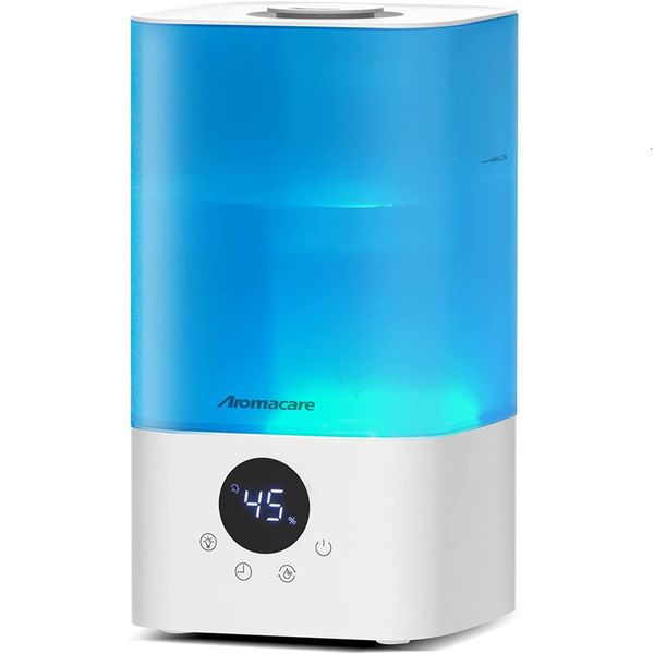 Óleos essenciais difusores Aromacare 2.5L Umidificador de ar de névoa fria com preenchimento superior ultrassônico do difusor de óleo Planta de crianças bebês 221118