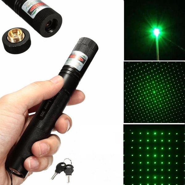 Ponteiros a laser Ponteiro Ponteiro Pen Favor 303 Verde 532nm Focus Focus Battery Charger