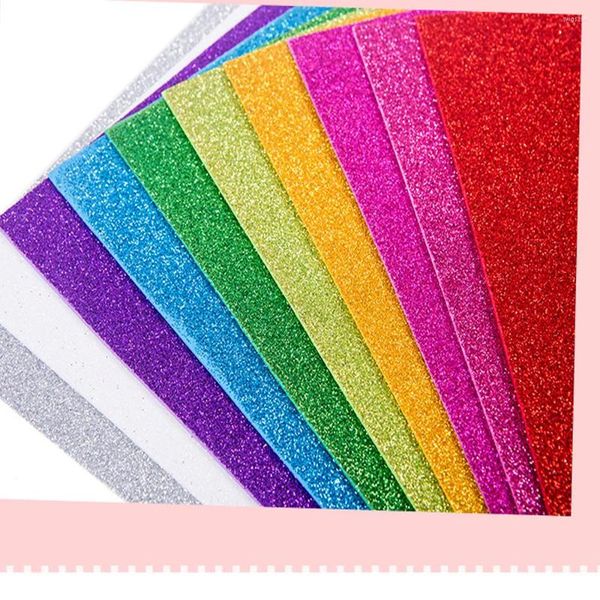 Confezione regalo 10 fogli carta spugna in schiuma glitter spessa 2 mm 21 x 29 cm Biglietto per scrapbooking fiore artigianale fatto a mano fai da te