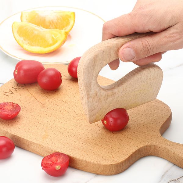 Faca de madeira para festa de cozinha infantil para cozinhar e cortar vegeta