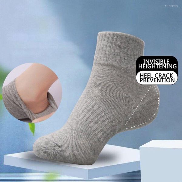 Herrensocken Damen Herren Silikongel Unsichtbare Erhöhung Einlegesohle Socke Inneres Fersenpolster Fußmassage Unisex Strapazierfähige Anti-Rutsch-Einlegesohlen 2-3,5 cm