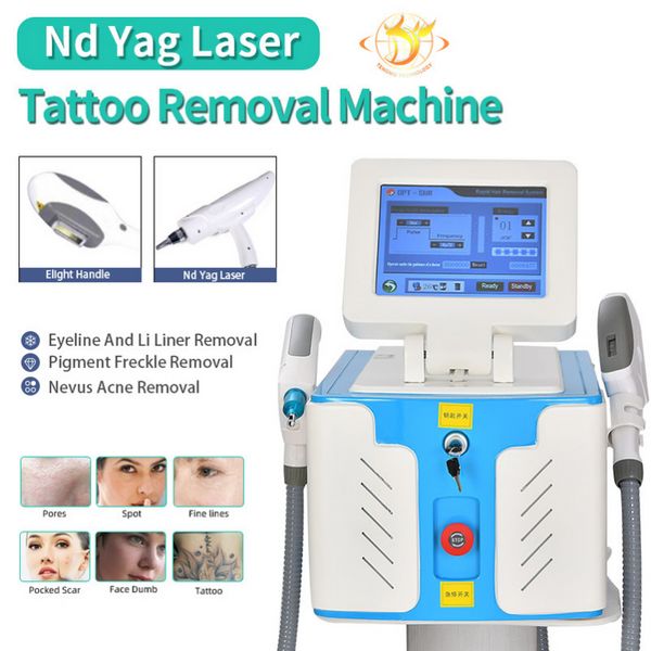 Multifunktions IPL Starke Leistung HR OPT Elight Haar Entfernung Maschine Q Switched Nd Yag Laser Tattoo Schönheit für Salon