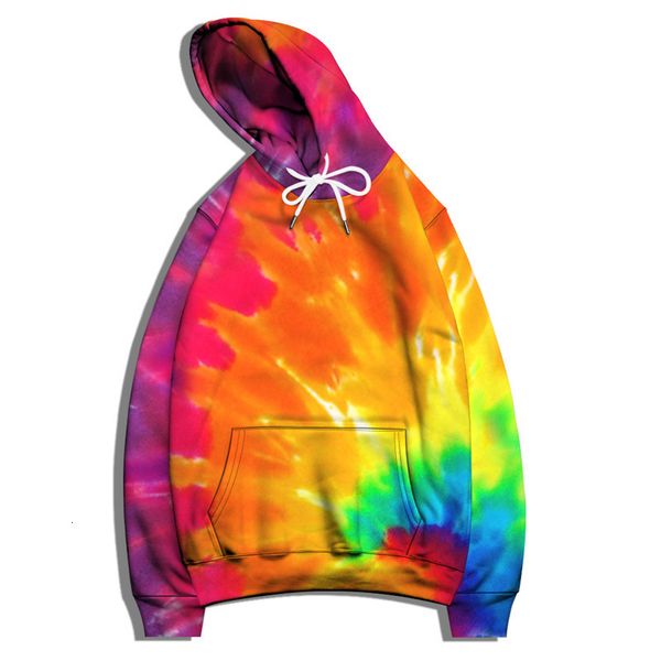 Erkek Hoodies Sweatshirtler Gevşek Hoodie Swirl Renkli Kravat Boyası 3D Dijital Baskı Sweatshirt Hoodie Baskı Erkekler Sıradan Kazak Hoodie 221119