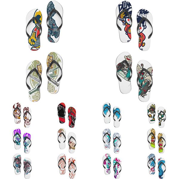 Scarpe personalizzate pantofole infradito Modello fai-da-te Supporto alla personalizzazione design multicolor bianco nero blu sandali comodi alla moda