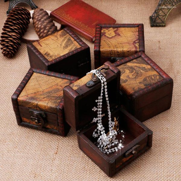 Scatole per orologi Scatole per orologi fatte a mano in legno vintage Scatola per gioielli Bracciale per gioielli Custodia per regali Contenitori per cosmetici Cesto