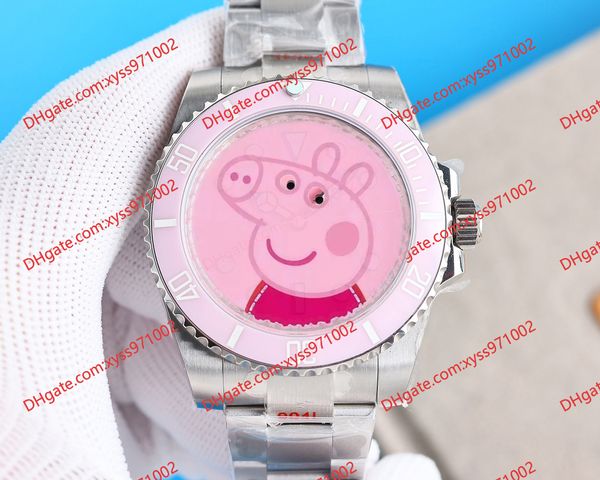 Erkekler İzle 116610 Pembe Saat 3135 Otomatik Mekanik 40mm Dial Seramik Çerçeve 904L Rafine Çelik Kılıf Kadın Saatleri Çiftler Pembe Domuz Bilek saati 16613