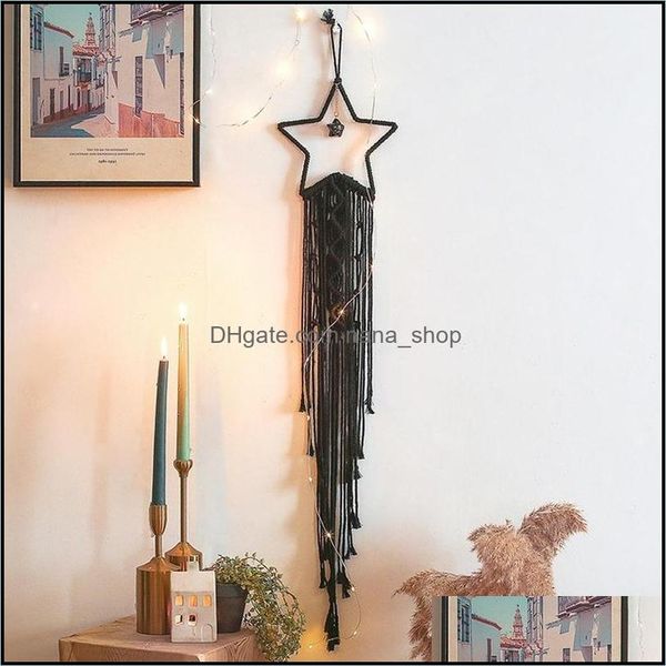 Andere Kunst und Kunsthandwerk 20 cm Stern Rame Wandbehang Tapisserie DIY handgefertigt gewebt Zuhause großes Dekor für Schlafzimmer Boho Drop Lieferung Garten Dhebt