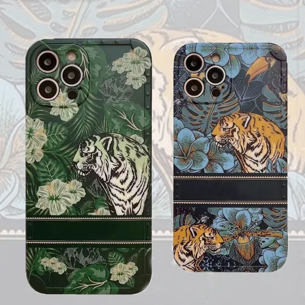 Green Forest Luxurys Designers iPhone Case Moda Moda Marka Suya Dayanıklı Telefon Kılıfları Yüksek Kalite 14 13 12 11 Pro Max 7 8 Plus