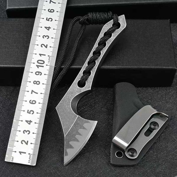 Novo Mini Machado Faca Z-Wear Aço Preto Lavagem de Pedra 60-61HRC Caça Ao Ar Livre Autodefesa Sobrevivência Canivetes Ferramenta EDC com Kydex UT85 UT88 4300 3400 4600 9000