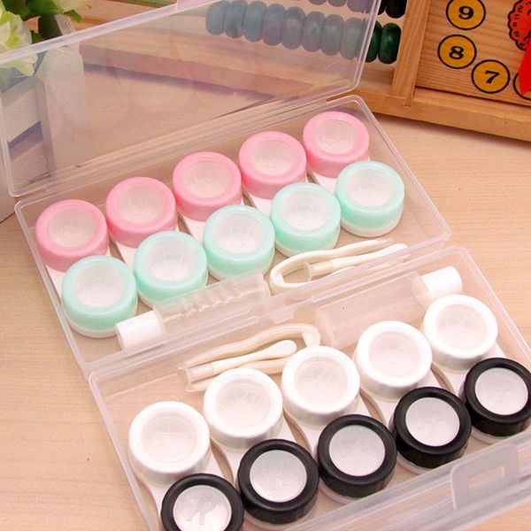 Lens Clothes 5Pairs Contact Case Container Eyes Travel Kit portatile a tenuta stagna Scatola portaoggetti Facile da trasportare 221119