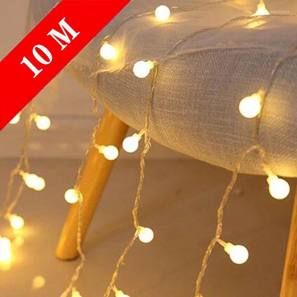 Stringhe 3/6/10M Balla a led Luci natalizie Decorazioni per alberi di Natale Ornamenti per ghirlanda Anno decorazioni per la luce a corda indoor