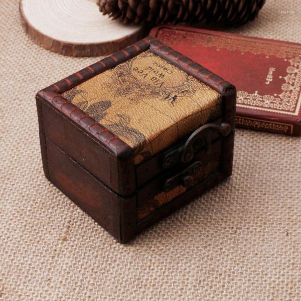Uhr Boxen Vintage Holzkarte Aufbewahrungsbox Hülle Schmucktinker Brust kleines Geschenk