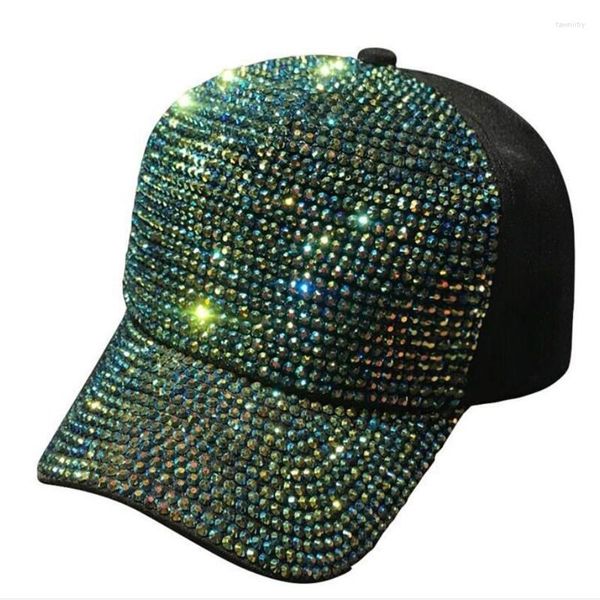 Caps de bola fêmea Snapback Baseball Bling Diamond Hat Women Women Rhinestone Hats Acessórios de vestuário