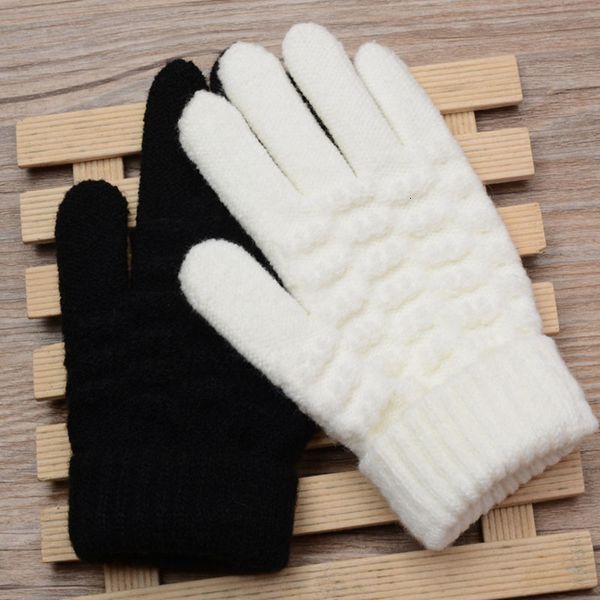 Çocukların parmak eldivenleri moda çocuklar kalın örgü sıcak kış çocuklar esneme eldivenleri erkek kız bebek katı guantes bölünmüş 221118