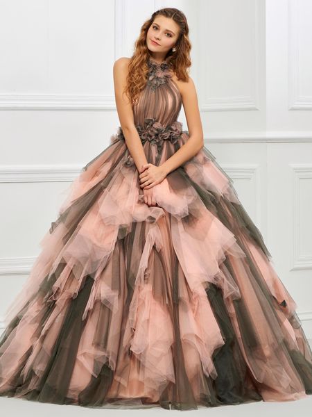 Ball Hown Pufpy Quinceanera платье выпускные платья с оборками.