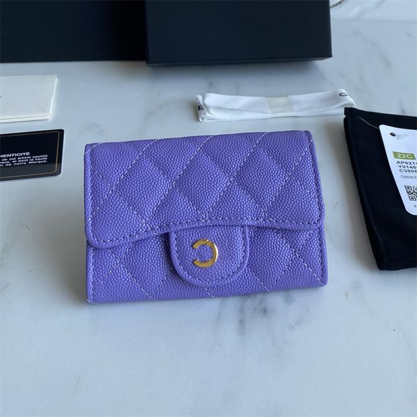 Fashion Short Wallet Designer Womens Purses Luxury Leather Caviar Card Holder Men Casual Wallets 10 Colors Coin Pocket Small Bags With Box