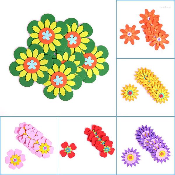 Geschenkpapier T-N 3D-Kunst-EVA-Schaum-Blumen-Kind-Wandaufkleber, gemischte Muster, Puzzle-Spielzeug, früher Kindergarten, Schule, Klassenzimmer, handgefertigtes DIY-Material