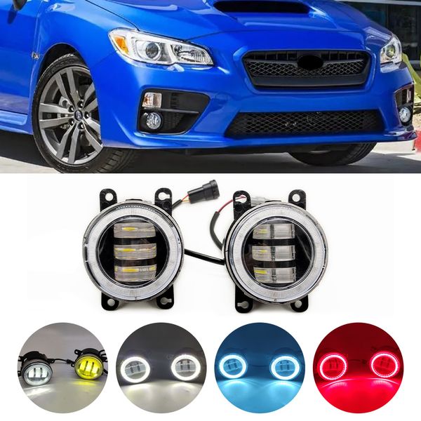 Montagem de luz de nevoeiro do carro lente led anjo olho drl para subaru wrx sti forester impreza xv legado justy levorg outback brz