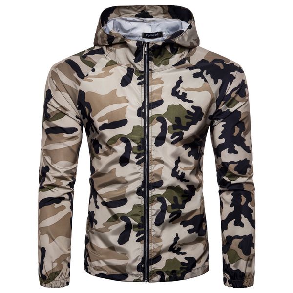 Piumino da uomo Parka da esterno Protezione solare Abbigliamento da uomo Primavera Estate Giacca con cappuccio da uomo mimetica militare europea e americana serie Fan 221119