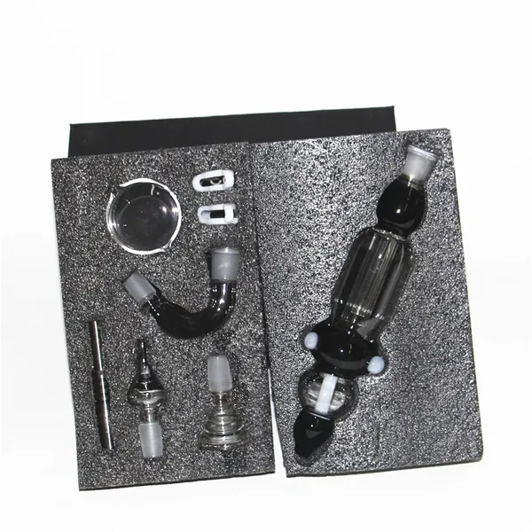 Mini Hookahs Nectar Bong Kit com Titanium Nail Quartz Tip Tip 14mm All Aveable Glass Tuba Bong