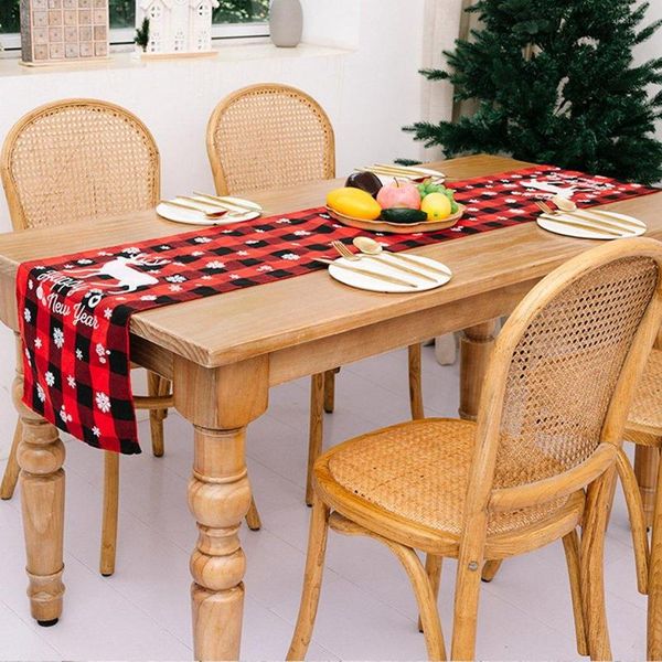 Decorações de Natal A bandeira da mesa de malha Creative Towhoth adornada de vestido de decoração de casa Runner