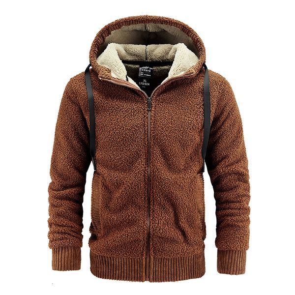 Felpe con cappuccio da uomo Felpe con cappuccio da uomo invernali Felpe con cappuccio Moda Sport Giacca in cashmere Cerniera calda Cardigan in lana di agnello Giacca calda Plus Size8XL 221119