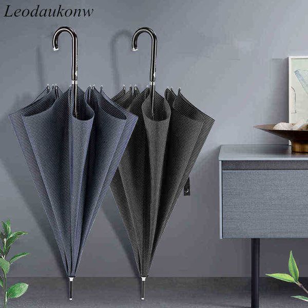 Leodauknok Long Handle Umbrella Style Fashion Pattern Men Mulheres Semiautomáticas Upscale J220722