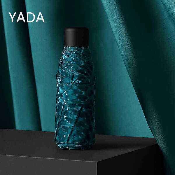 Yada Luxury Light Mini Ombrello tascabile Rainy Five pieghevole per donna uomo Anti fiore 3D YD220012 J220722