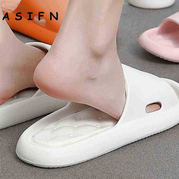 Asifn 2022 Neue Badezimmermassage weibliche Hausschuhe Flip Flops Frauen weiche Sohle Innenrutschen Antislip Bath Männer Haus Damen Schuhe J220716