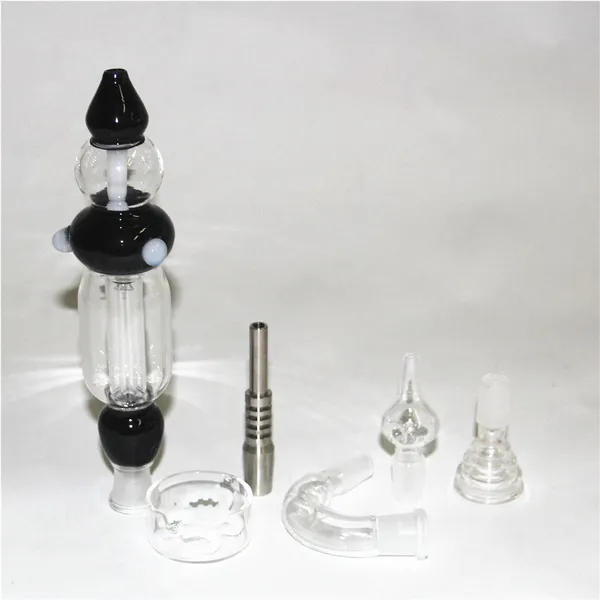 Nargile nektar bong ile kuvars ucu ti tırnak kasesi 14mm bongs su boruları geri dönüştürücü yağ kuleleri mini cam bongs